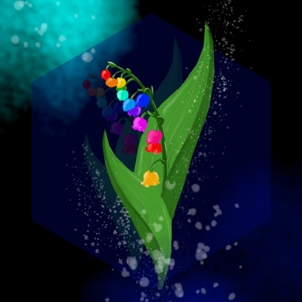水中に咲く七色の鈴蘭